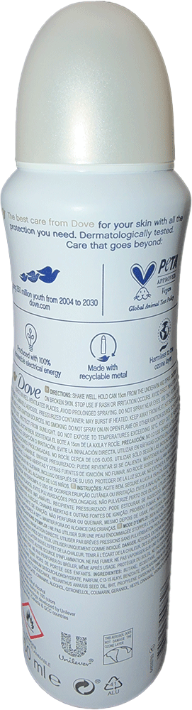 Dove Invisible Dry Moisturizing Cream with Protective Oil Antiperspirant - Violet and White Freesia Scent - 5.07 oz / 150 mL