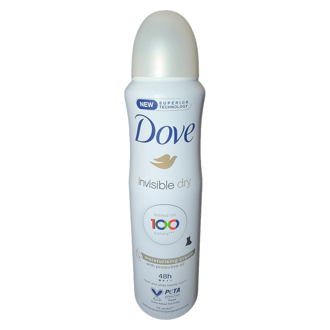 Dove Invisible Dry Moisturizing Cream with Protective Oil Antiperspirant - Violet and White Freesia Scent - 5.07 oz / 150 mL
