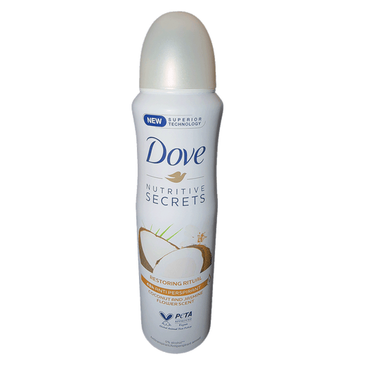 Dove Nutritive Secrets Spray Restoring Ritual 48h Antiperspirant - Coconut and Jasmine Flower Scent - 5.07 oz / 150 mL