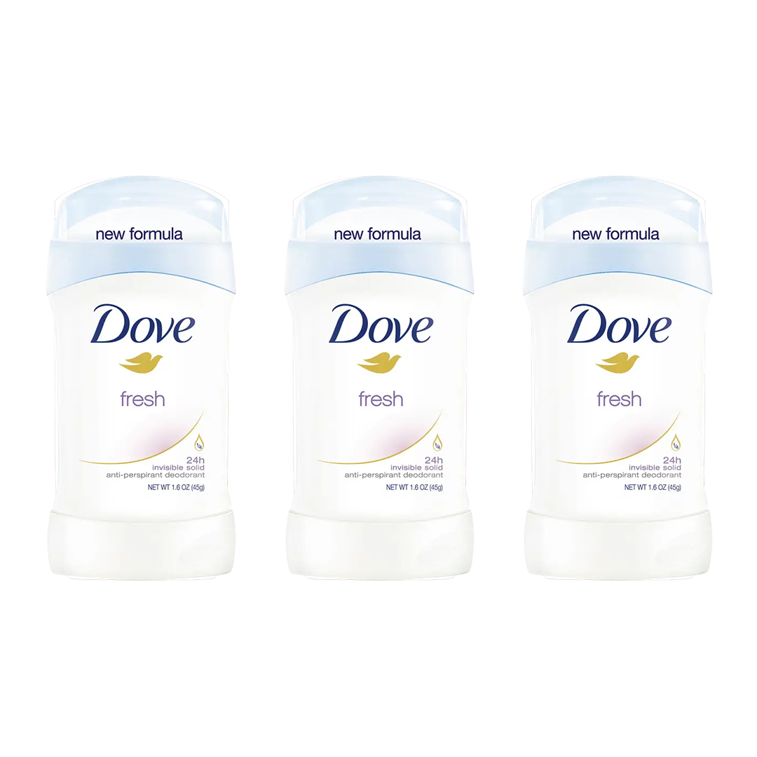 Dove Fresh Invisible Solid deodorant stick for long lasting odor and wetness protection