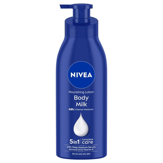 NIVEA Nourishing Body Milk Lotion 400ml, 48-Hour Moisturization, With 2X Almond Oil For Very Dry Skin