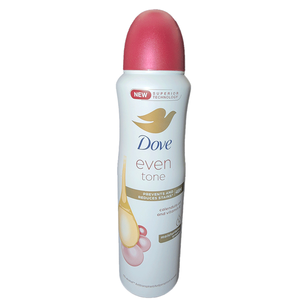 Dove Even Tone Antiperspirant Spray with Calendula Oil and Vitamin E 5.07 oz deodorant spray